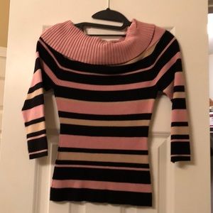 Striped off shoulder sweater